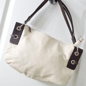 ROBERT PIETR Spain Ivory Leather Tote Handbag